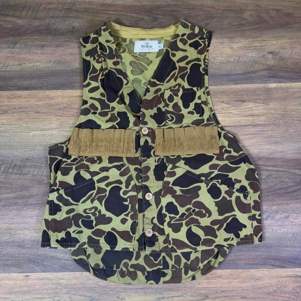 Red Head Camouflage Hunting Vest Mens M Green Brown Outdoor